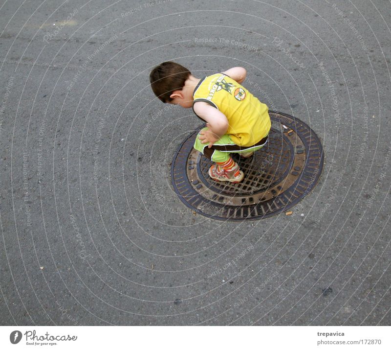 matija Colour photo Exterior shot Day Bird's-eye view Human being Masculine Child Toddler Boy (child) Infancy 1 1 - 3 years Concrete Emotions Loneliness Society