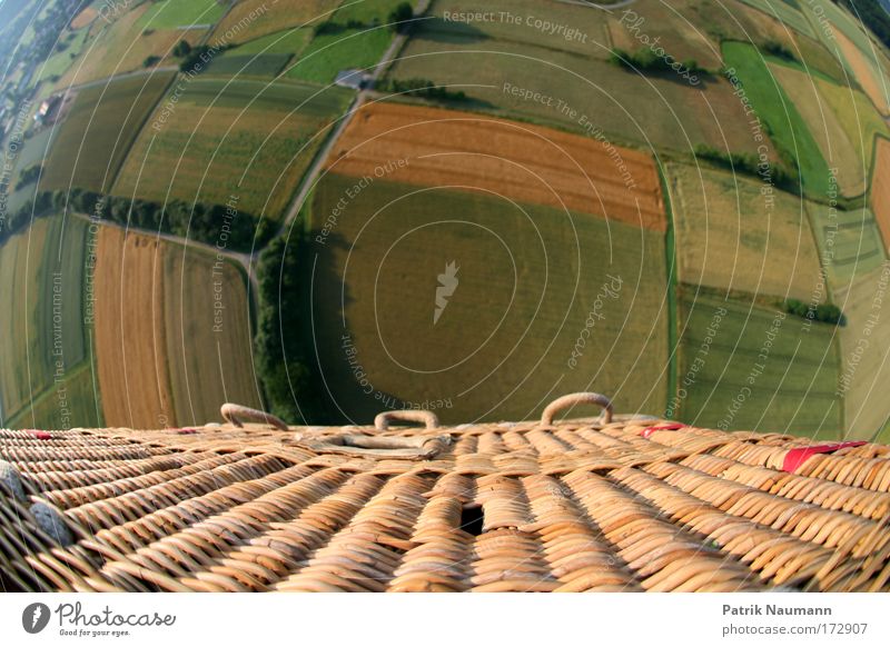 the world from above Aerial photograph Morning Bird's-eye view Panorama (View) Wide angle Fisheye Downward Landscape Earth Meadow Field Hot Air Balloon Breathe
