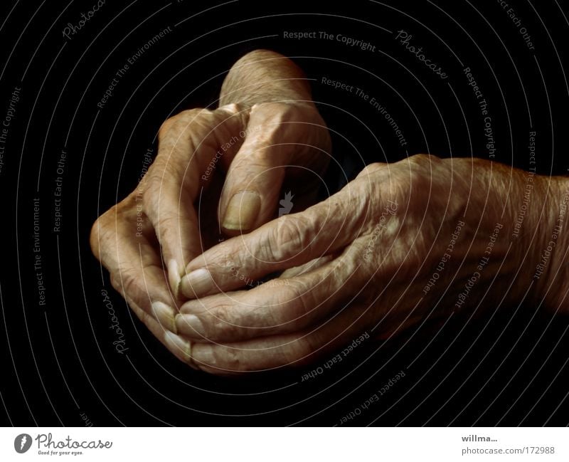 hands with signs of age - summary Hand Retirement pension Sign of old age Nursing home Grandmother Senior citizen Fingers Fingernail Wrinkle 60 years and older