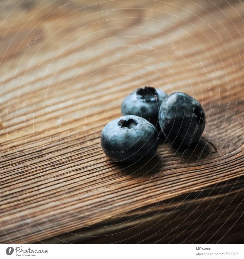 three blueberries Food Fruit Nutrition Beverage To enjoy Blueberry Wooden table Wooden board 3 Berries Vegan diet Vegetarian diet Vitamin-rich Delicious Sweet