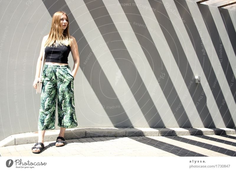 Floral Culotte. Human being Feminine Young woman Youth (Young adults) Woman Adults 1 18 - 30 years Summer Beautiful weather Small Town Downtown