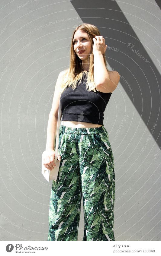 Floral Culotte II Human being Feminine Young woman Youth (Young adults) Woman Adults 1 18 - 30 years Summer Small Town Architecture Facade Fashion Clothing