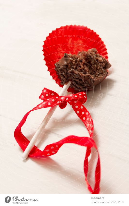 cake pop cakepops Lollipop Cake Candy Round Red Bow Christmas & Advent Gift wrapping Point Spotted Chocolate Chocolate coating glaze Granules Sugar Hip & trendy