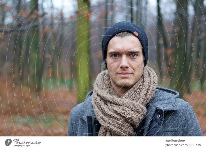 young man in the woods Lifestyle Style Winter Human being Masculine Young man Youth (Young adults) Man Adults 1 18 - 30 years Nature Landscape Autumn Forest