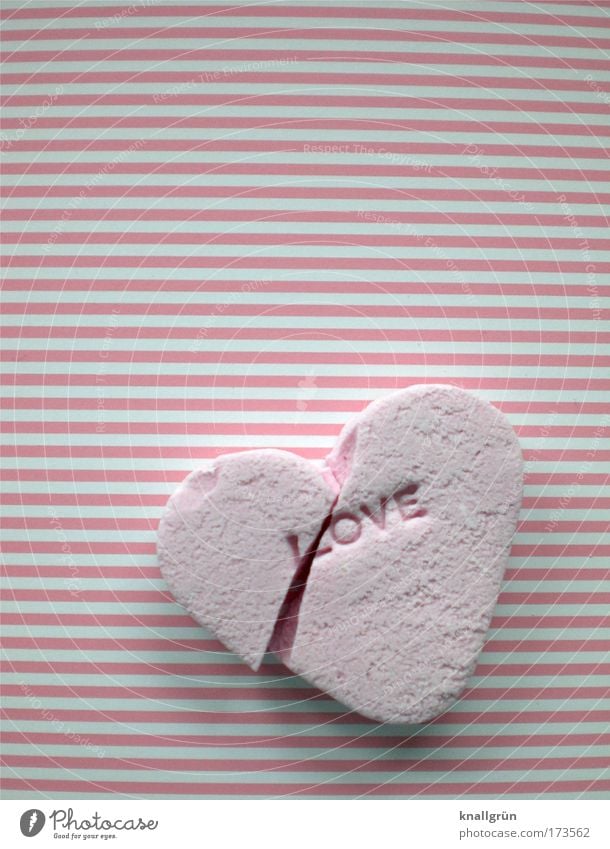 HEART FRENZY Colour photo Studio shot Close-up Deserted Copy Space top Copy Space middle Food Candy sugar heart Sign Characters Heart Broken Delicious Pink