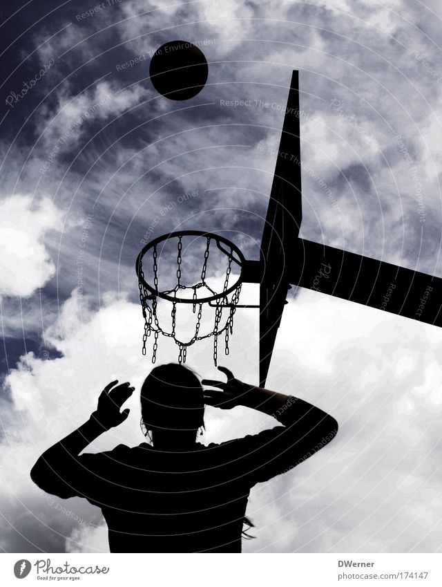 basketball Joy Leisure and hobbies Sports Fitness Sports Training Ball sports Sportsperson Human being Young woman Youth (Young adults) Head Arm 1 Sky Clouds