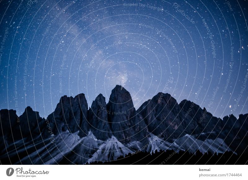 Boldly go where no man has gone before Adventure Freedom Environment Nature Landscape Cloudless sky Night sky Stars Beautiful weather Rock Alps Mountain