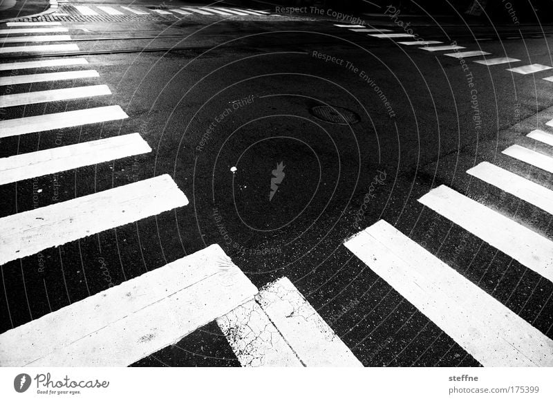 square of the roundabout Black & white photo Exterior shot Pattern Structures and shapes Deserted Copy Space middle Contrast Wide angle Transport