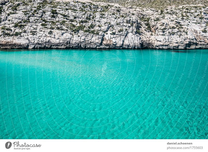 Mallorca Vacation & Travel Summer Ocean Waves Nature Elements Water Rock Coast Bay Blue Gray Loneliness Calm Colour photo Exterior shot Deserted