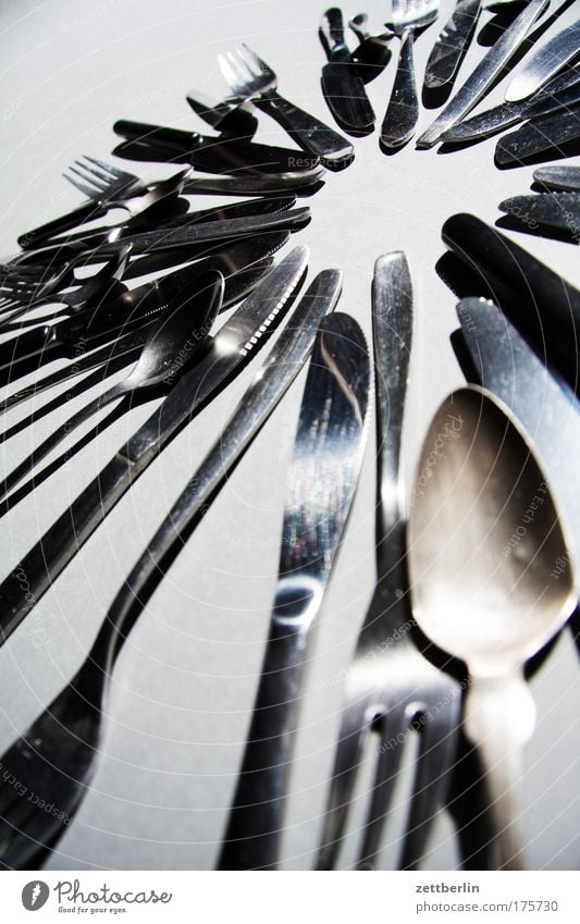 No scissors, no light Knives Fork Spoon teaspoon. coffee spoon Cutlery Nutrition Food Metal Metalware Iron Silver Legacy Circle annular Kitchen Tool