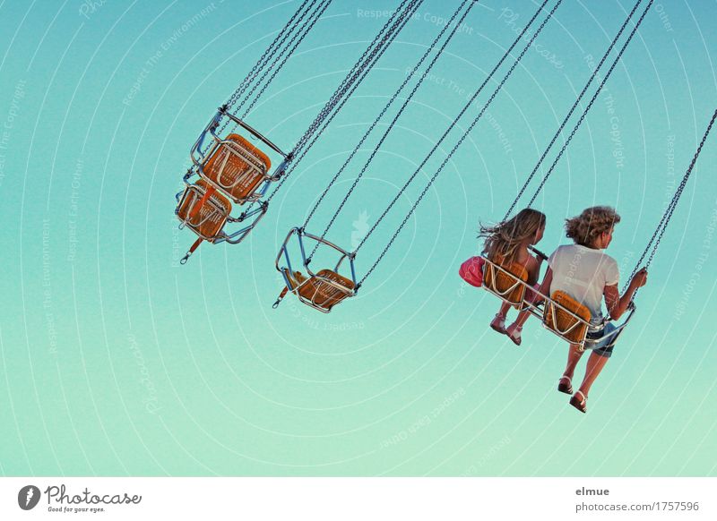 Chain carousel (1) Joy Fairs & Carnivals shoot birds Carousel Vertigo Rotate Flying Sit Cool (slang) Infinity Blue Happy Joie de vivre (Vitality) Romance