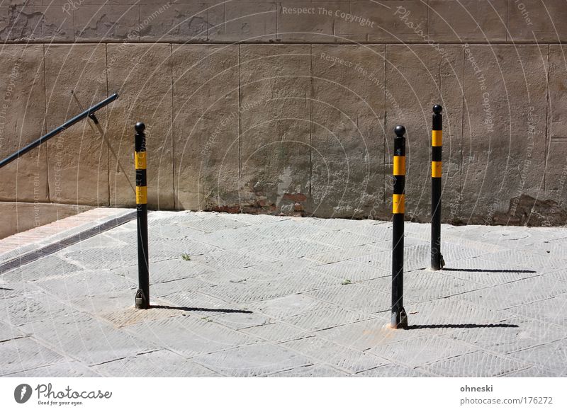 obstacles Subdued colour Exterior shot Structures and shapes Copy Space top Day Shadow Sunlight Siena Tuscany Town Deserted Wall (barrier) Wall (building)