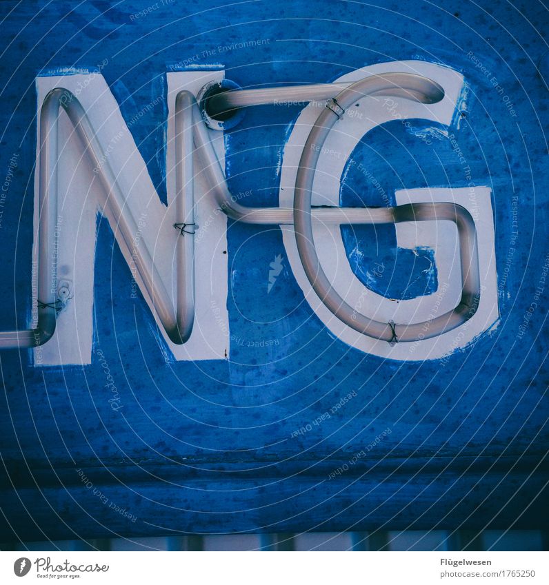NG Lamp Advertising Industry Characters Old Lighting Illuminate Colour Dye Neon light Neon sign Letters (alphabet) Illuminated letter Billboard Advertise