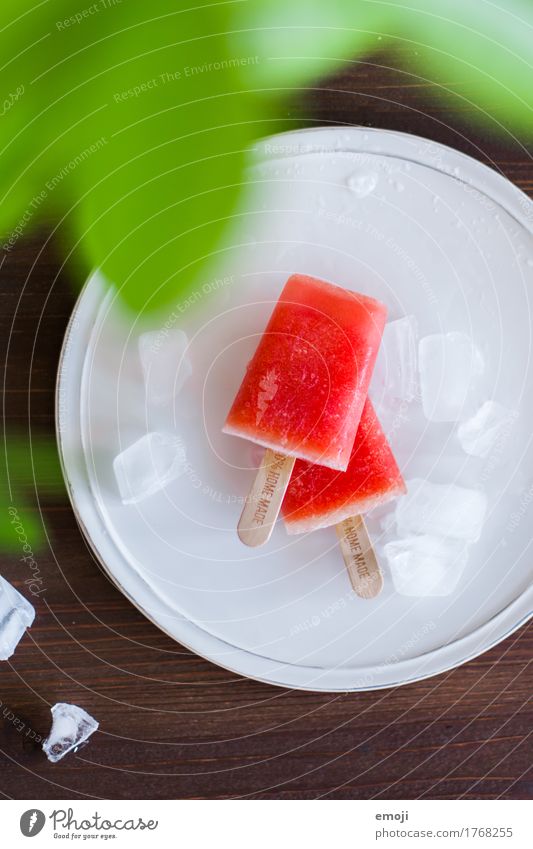 fresh Dessert Ice cream Ice cube Finger food Plate Summer Fresh Delicious Sweet Colour photo Multicoloured Interior shot Deserted Day Shallow depth of field