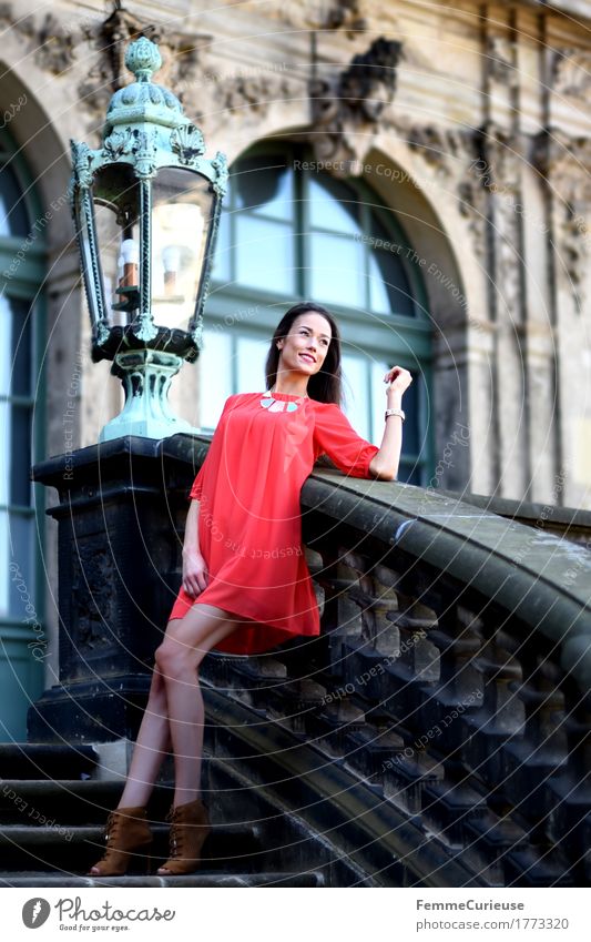 LadyInRed_1773320 Lifestyle Elegant Style Beautiful Young woman Youth (Young adults) Woman Adults Human being 18 - 30 years Feminine Baroque Historic Buildings