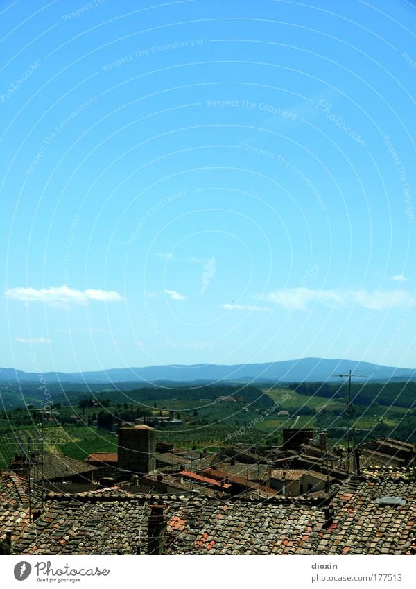 The roofs of San Gimignano Colour photo Exterior shot Deserted Copy Space top Central perspective Relaxation Calm Vacation & Travel Tourism Trip Far-off places