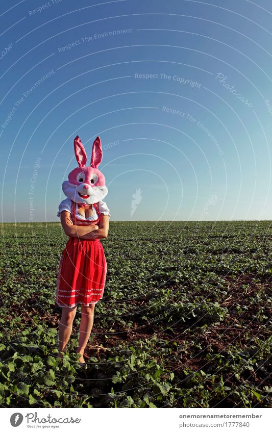 Oktoberfest - To him! Art Work of art Esthetic Hare & Rabbit & Bunny Pink Feminine Traditional costume Costume Field Interlocked Wait Bavaria Germany Ear Red