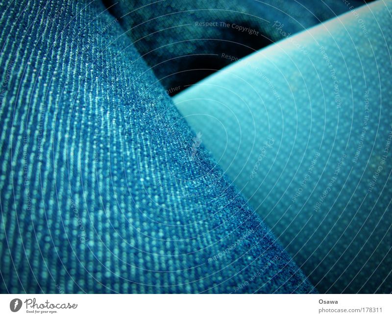 jeans Blue Abstract Cloth Thread Textiles Clothing Jeans Denim Pants Diagonal Structures and shapes Landscape format Copy Space right Copy Space left