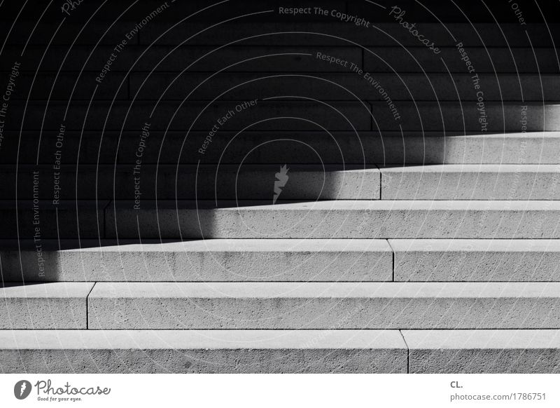 cut Stairs Dark Sharp-edged Fear of the future Mysterious Pecking order Black & white photo Exterior shot Abstract Deserted Day Light Shadow Contrast