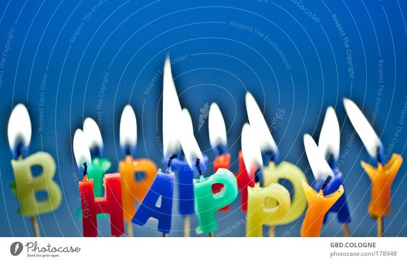 Happy Birthday Candle Hot Blue Multicoloured Emotions Moody Joy Happiness Contentment Anticipation Joie de vivre (Vitality) Desire Wax Fire annealing desire
