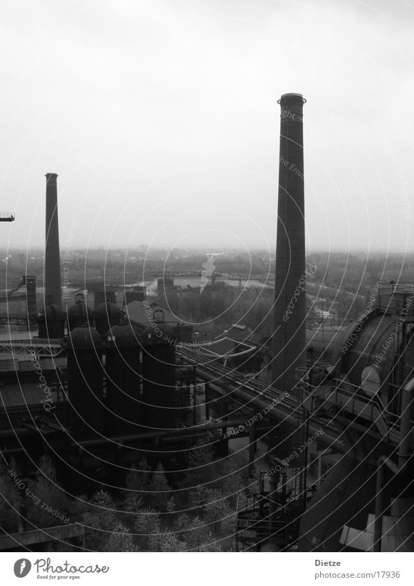 ironworks Ironworks The Ruhr Industry Black & white photo Chimney