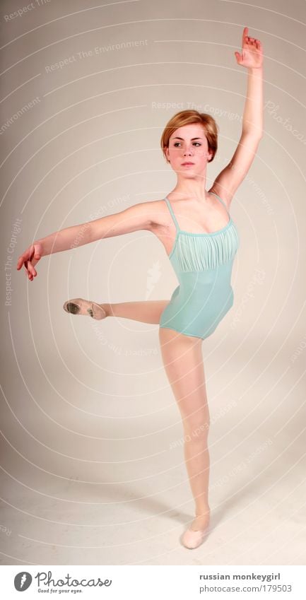 prima ballerina Colour photo Studio shot Central perspective Full-length Feminine Young woman Youth (Young adults) Art Stage Actor Dance Dancer Ballet Culture