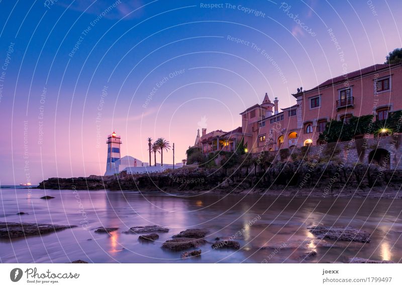 Santa Marta Water Summer Beautiful weather Rock Coast Bay Cascais House (Residential Structure) Lighthouse Architecture Wall (barrier) Wall (building) Old