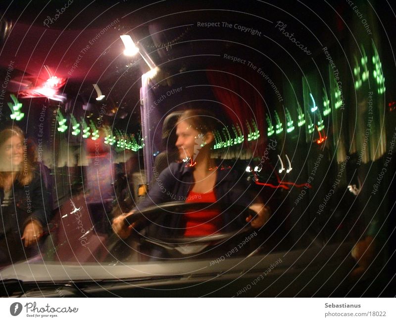 A busdrivers dreams Bus Barcelona Woman Light Window pane