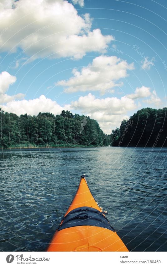 canoe Vacation & Travel Trip Adventure Summer vacation Sports Aquatics Environment Nature Landscape Elements Water Sky Clouds Horizon Beautiful weather Forest