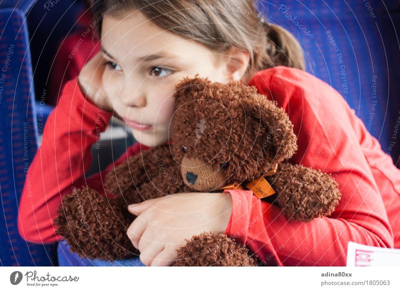 Lonely, quarantine Parenting Education Kindergarten Girl Teddy bear Dream Sadness Embrace Gloomy Emotions Moody Together Compassion Humanity Solidarity