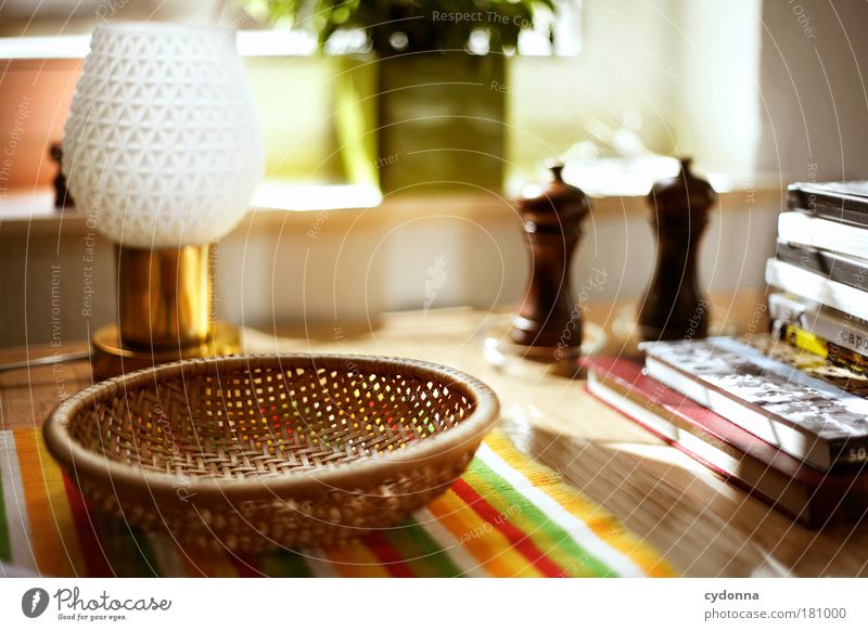 kitchen table Colour photo Interior shot Close-up Detail Deserted Day Light Shadow Contrast Sunlight Deep depth of field Long shot Living or residing