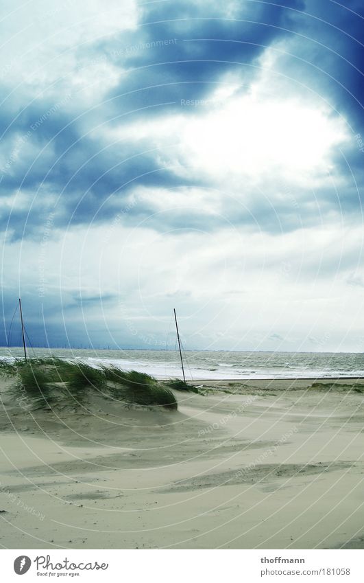 The Storm Is Not Over Now Colour photo Exterior shot Deserted Copy Space top Day Sailing Environment Nature Landscape Sand Air Water Sky Clouds Bad weather Wind