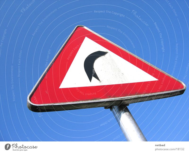 right-hand bend Road sign Transport Things Curve Respect