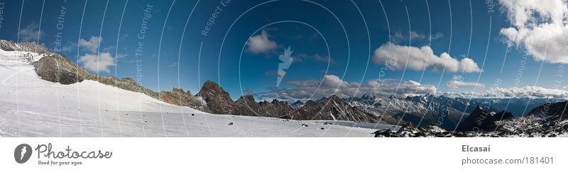 At the Glockner Colour photo Exterior shot Deserted Day Sunlight Panorama (View) Wide angle Vacation & Travel Tourism Far-off places Freedom Expedition Winter