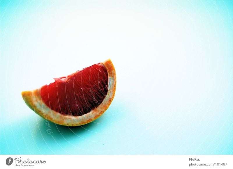 Breakfast II Colour photo Copy Space right Copy Space top Food Fruit Nutrition Healthy Delicious Sour Blue Pink Red White Grapefruit Slice Citrus fruits Orange