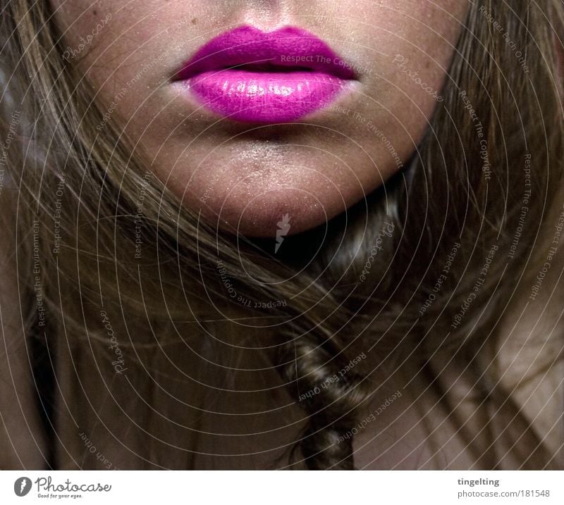 PINk Colour photo Multicoloured Interior shot Copy Space bottom Day Shadow Contrast Hair and hairstyles Skin Face Cosmetics Make-up Lipstick Rouge Feminine