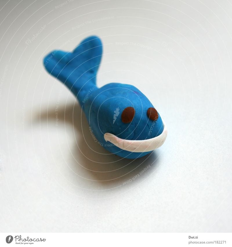 whale, watching Leisure and hobbies Playing Handicraft Children's game Animal 1 Toys Smiling Friendliness Cute Blue Modeling clay plasticine knead shape Figure