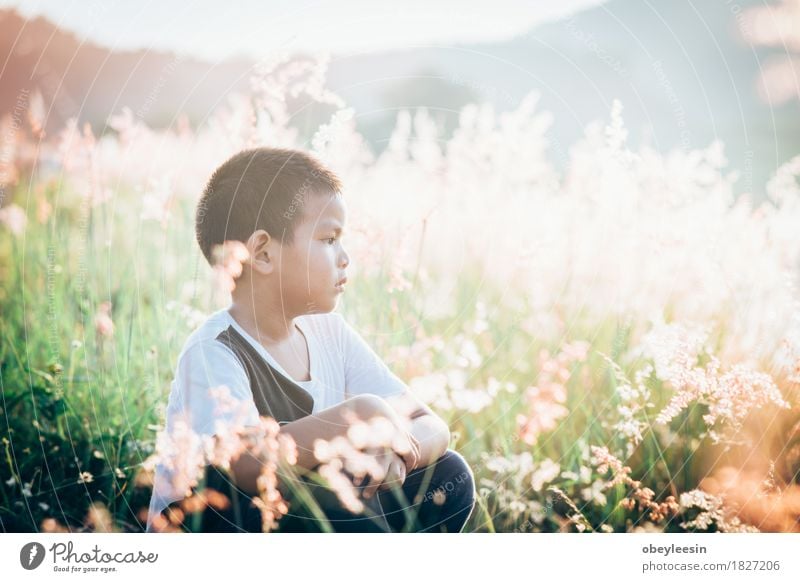 scared and alone, young Asian child Lifestyle Human being Child 1 3 - 8 years Infancy Art Artist Nature Landscape Fear Adventure Colour photo Multicoloured