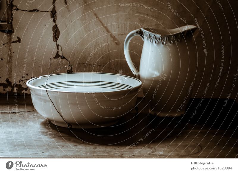 china Crockery Bowl Round Clean Moody Romance Cleanliness Wash Sink Vanity Rural Country life washing bowl Colour photo Interior shot Deserted Copy Space left