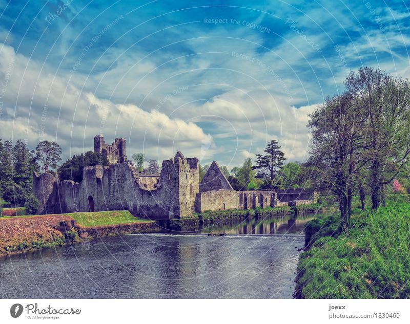 Adare Desmond Castle Tourism Sky River Ireland Ruin Wall (barrier) Wall (building) Tourist Attraction Monument Old Historic Blue Green Idyll Past Transience