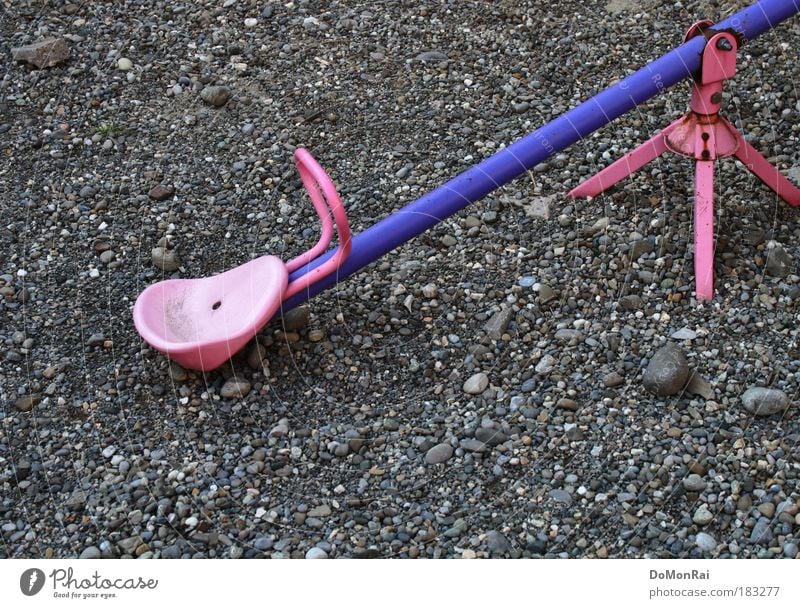Childhood: cancelled Playground Toys Stone Metal Plastic Movement To swing Playing Wait Cold Crazy Gloomy Gray Violet Pink Boredom Concern Loneliness Perturbed