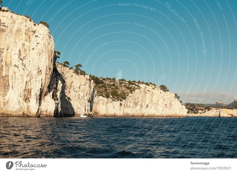 calanques Environment Nature Swimming & Bathing Calanque d'en Vau Cassis Mediterranean sea Southern France Limestone Rocky coastline Wall of rock Stone pine