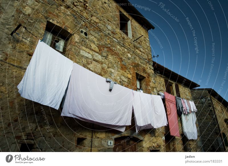 clean thing(s) Exterior shot Day Wide angle Elegant Living or residing Decoration Old town Building Facade Underwear Warmth White Arrangement Thrifty Ecological