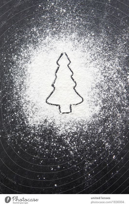 AKDR# Christmassy Erguss II Art Work of art Esthetic Fir tree Christmas tree Confectioner`s sugar Creativity Christmas & Advent Card Colour photo Subdued colour