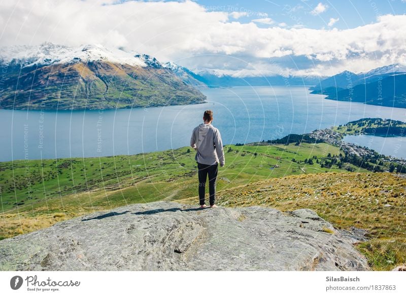 Explore New Zealand Lifestyle Joy Vacation & Travel Adventure Freedom Summer Summer vacation Island Hiking Climbing Mountaineering Young man