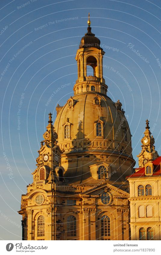 DR# Women Art Esthetic Dresden Frauenkirche Historic Historic Buildings History book Past Landmark Tourist Attraction Tourism Domed roof Blue sky Saxony