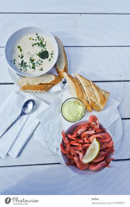 Norwegian food Food Fish Seafood Bread Soup Stew aioli recorder Shrimps Nutrition Lunch Dinner Finger food Plate Bowl Spoon Norway Europe Delicious White