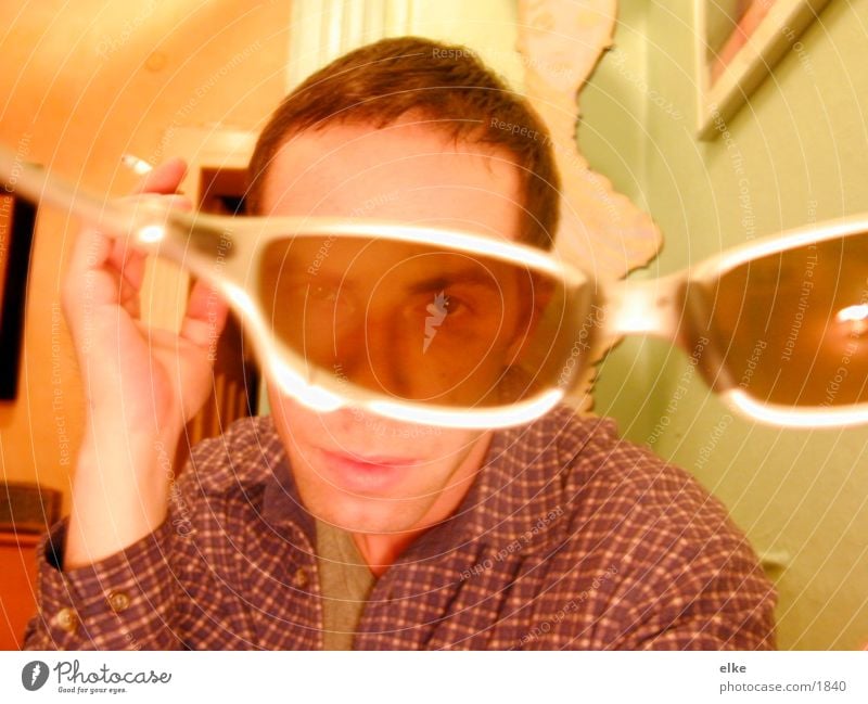 through glasses Man Human being Sunglasses Room