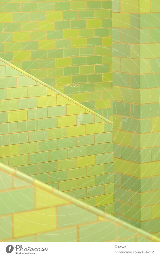 \\| Tile Wall (building) Green Prop Column Stairs Alexanderplatz Underpass Subsoil Abstract Diagonal Grid Structures and shapes Pattern