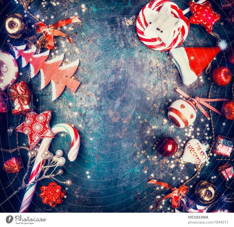 Christmas Background With Sweets And Decorations Candy Banquet Style Design Joy Winter Feasts & Celebrations Ornament Sphere Retro Tradition Background picture